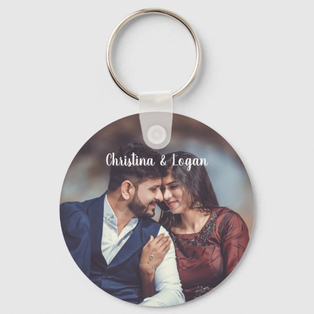 Custom Photo Personalised Round Key Ring (Front)