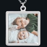 Custom Photo Personalised Silver Plated Necklace<br><div class="desc">Add your custom personalised photo to this necklace to take your loved ones everywhere you go! Would make a great gift for new mothers, Mother's Day, Christmas, anniversaries, grandmothers, your best friend or any other special person in your life. Click the "Customise It" button to add your own custom text...</div>