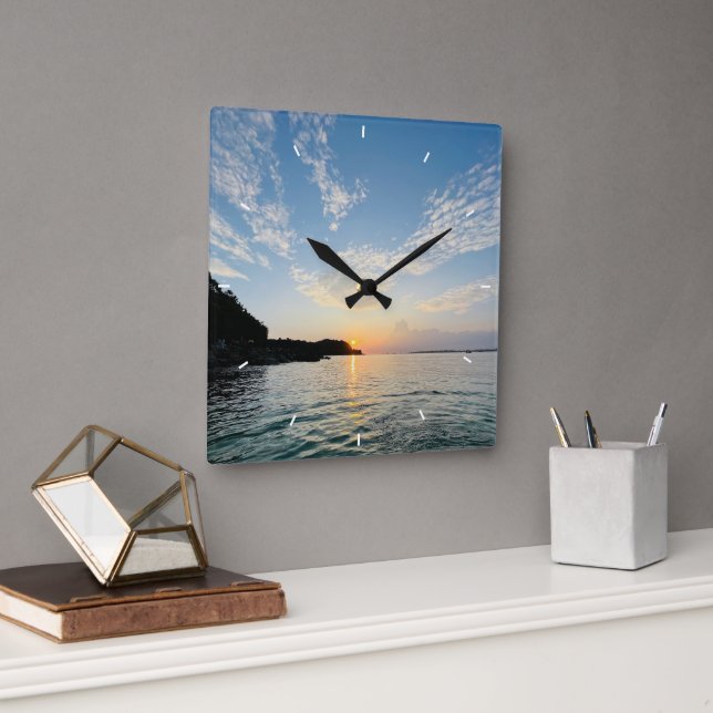 Custom Photo Personalised Square Wall Clock (Office)