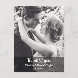 Custom Photo Personalised Stylish Romantic Wedding Postcard