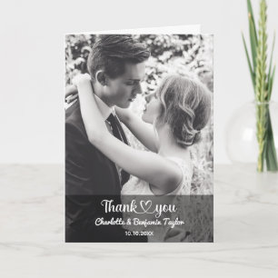 Custom Photo Personalised Stylish Romantic Wedding Thank You Card