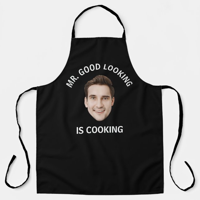 Custom Photo Personalised Text Her Him Women Men Apron (Front)