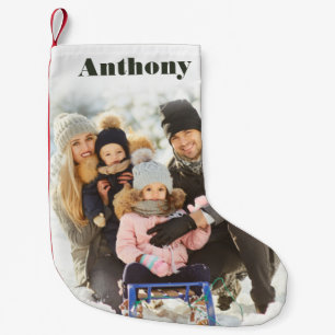 Custom Photo Personalised with Name Small Christmas Stocking