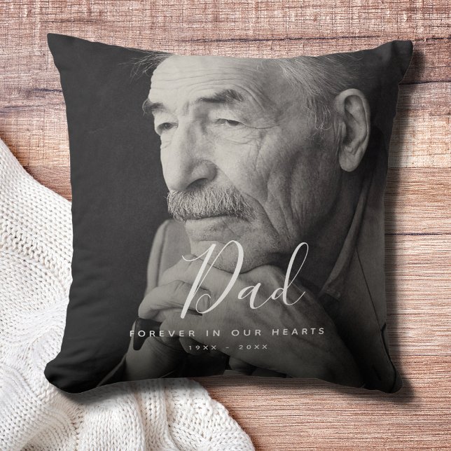 Custom Photo Personalized Memorial Tribute Funeral Cushion (Dad Photo Memorial Suite)