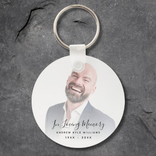 Custom Photo Personalized Memorial Tribute Funeral Key Ring