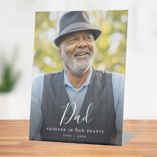 Custom Photo Personalized Memorial Tribute Funeral Pedestal Sign