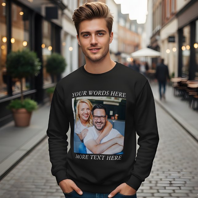 Custom Photo & Personalized Text Graphic Sweatshirt (Creator Uploaded)