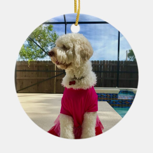 Custom Photo Pet Ceramic Tree Decoration (Front)