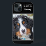 Custom Photo Pet Dog Cat - Cute Quote Photo iPhone 13 Case<br><div class="desc">My Heart Belongs to ... Now you can carry your best friend with you wherever you go with this custom dog pet photo iPhone case . This photo design with heart and paw print design is trendy, elegant, cool and cute. Customise with your favourite dog photo, cat photo, or any...</div>