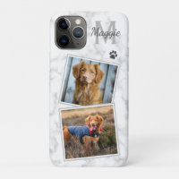 Custom Photo Pet Dog Cat Stylish Monogram Photo