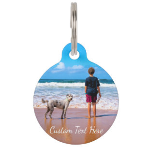Custom Photo Pet ID Tag Your Photos and Text Name