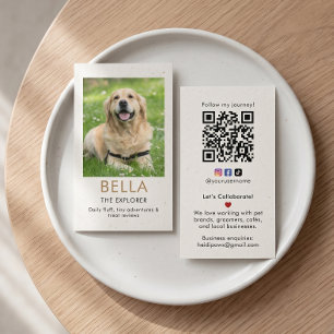 Custom Photo Pet Influencer Collab Business Card