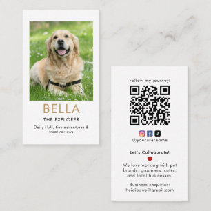 Custom Photo Pet Influencer Collab Business Card