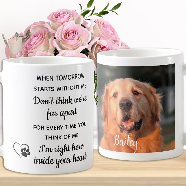 Custom Photo Pet Loss Keepsake Pet Dog Memorial Coffee Mug (Creator Uploaded)