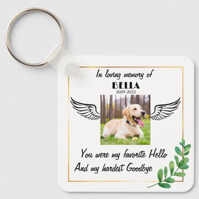 Custom Photo Pet Memorial Personlized Loss of Pet Key Ring (Front)