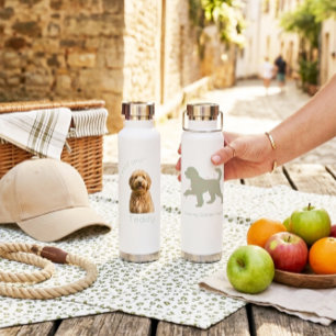 Custom Photo Pet Name Goldendoodle Dog Mum I Woof Water Bottle