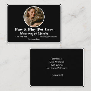 Custom Photo Pet Sitter & Dog Walker Business Card