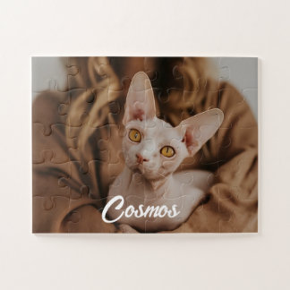 Custom Photo Pet Sphynx Cat Best Friends Family Jigsaw Puzzle