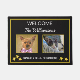 Custom Photo Pets Names Welcome  Doormat