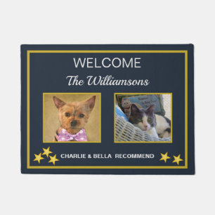 Custom Photo Pets Names Welcome  Doormat