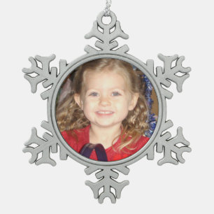 Custom Photo Pewter Christmas Ornament