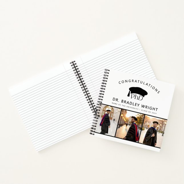 Custom Photo PhD Hat Doctoral Degree Graduation Notebook (Inside)
