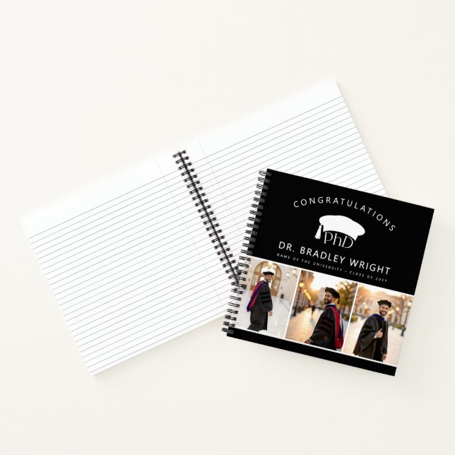 Custom Photo PhD Hat Doctoral Degree Graduation Notebook (Inside)