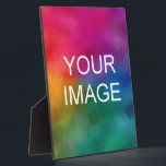Custom Photo Picture Image Logo Vertical Large Plaque<br><div class="desc">Custom Upload Your Photo Picture Image Or Logo Modern Elegant Template Home Décor / Frames & Displays / Plaques & Signs / Vertical Large Tabletop Plaque with Easel.</div>