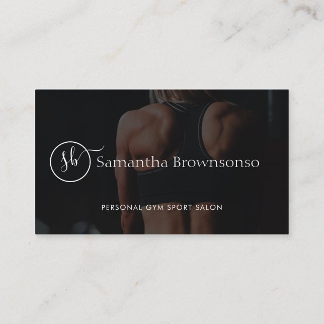 Custom photo pilates fitness personal trainer business card (Back)