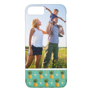Custom Photo Pineapples On Geometric Pattern iPhone 8/7 Case