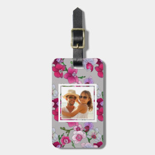 Custom Photo Pink Orchids In Bloom Luggage Tag