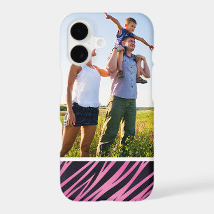Custom Photo Pink Zebra Stripe Background