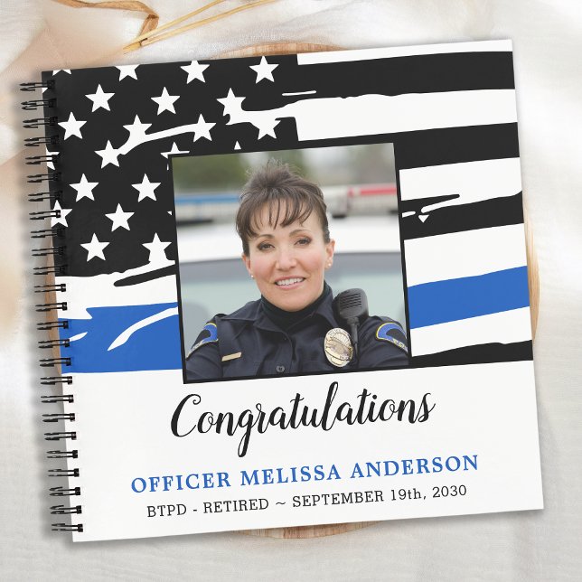 Custom Photo Police Retirement Party Guest Book   (Creator Uploaded)
