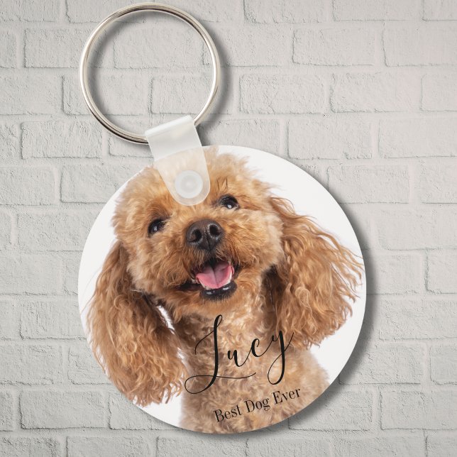 Custom Photo Poodle Personalised Dog Lover Key Ring (Creator Uploaded)