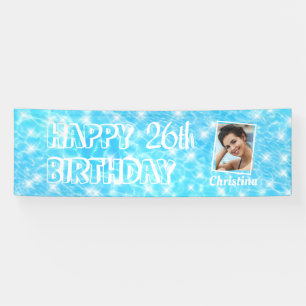 Custom photo Pool birthday party water ripple pool Banner
