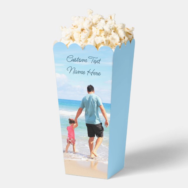 Custom Photo Popcorn Boxes Personalised Text (Popped)