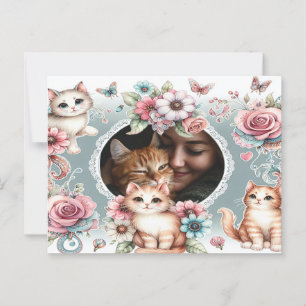 Custom Photo Postcard For Cat Mum & Pet Lovers