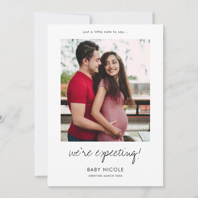 Custom Photo Pregnancy Announcement Card (Front)