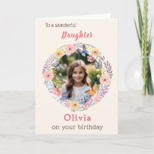 Custom Photo Pretty Flowers Daughter Birthday