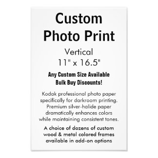 Custom Photo Print - Vertical 11" x 16.5"