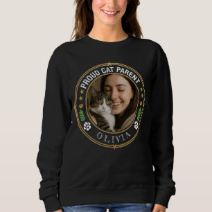 Custom Photo "Proud Cat Parent" Black Sweatshirt