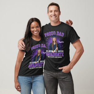 Custom Photo Proud Mum Dad of Graduate Bootleg Rap T-Shirt