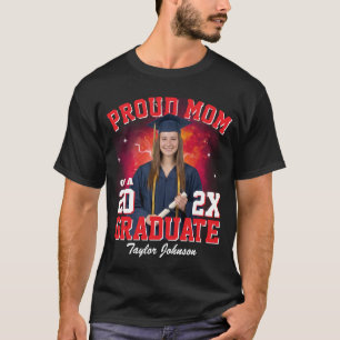 Custom Photo Proud Mum of Graduate Bootleg Rap T-Shirt