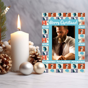 Custom Photo Psychiatrist Merry Christmas Holiday Card
