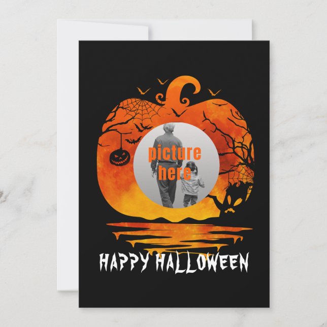 CUSTOM PHOTO PUMPKIN HALLOWEEN GIFTS INVITATION (Front)