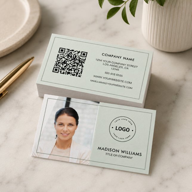Custom Photo QR Code Business Card (Custom Photo QR Code Business Card)