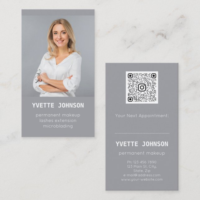 Custom Photo Qr Code Logo Professional Business Card (Front/Back)