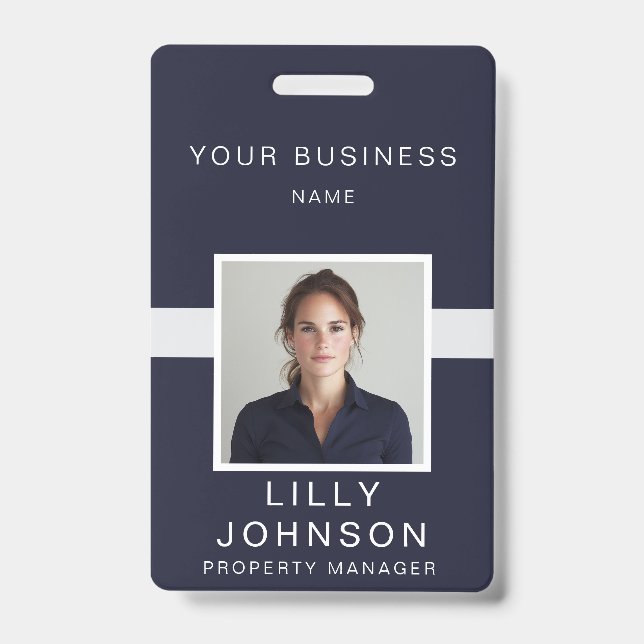 Custom Photo & QR Code Professional ID Badge (Front)
