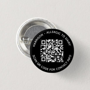 Custom photo QR Code scannable contactless Info 3 Cm Round Badge