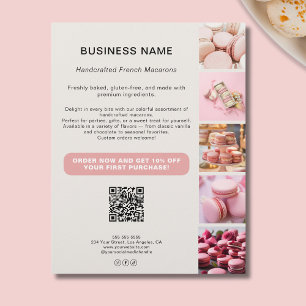 Custom Photo QR Social Media Bakery Business Flyer